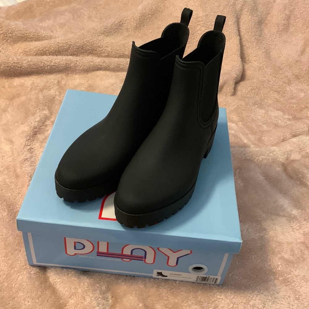 Black Chelsea Rain Boots